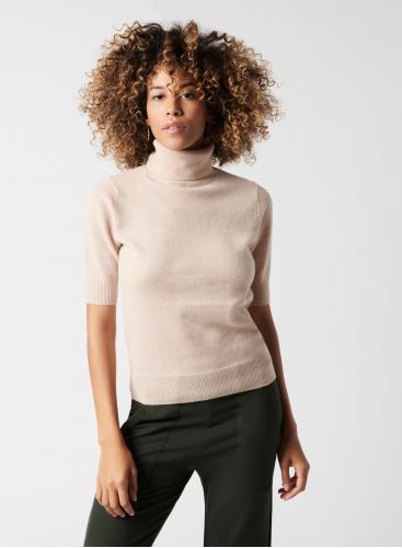 3/4 sleeve turtleneck sweater