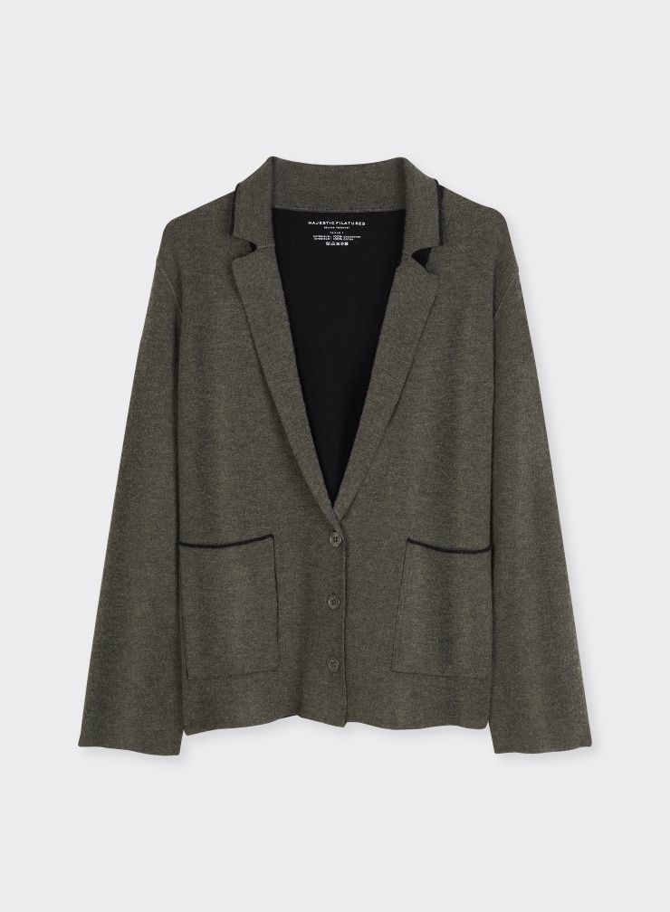 Cashmere jacket with patch pockets