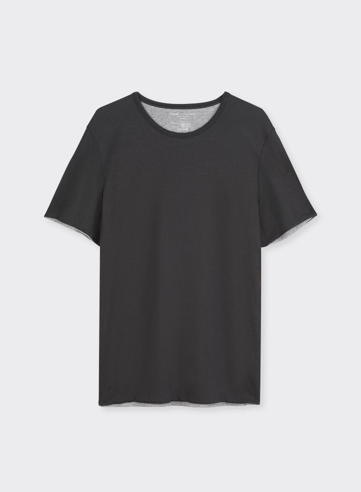 T-shirt col rond en Modal / Coton / Soie