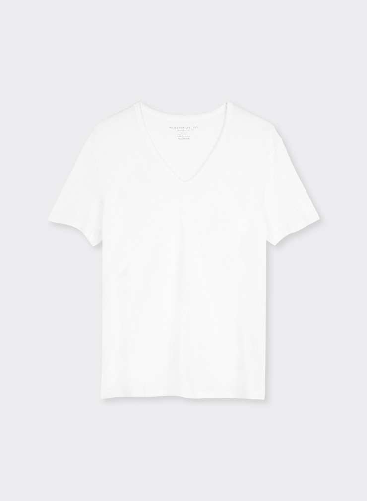Cotton / Cashmere short sleeve Round Neck T-Shirt