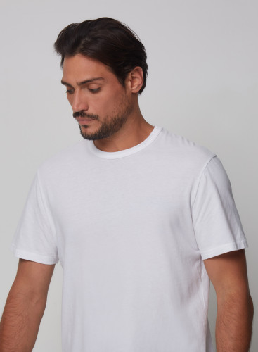 Rundhalsausschnitt T-Shirt mit kurzen Ärmeln aus Baumwolle