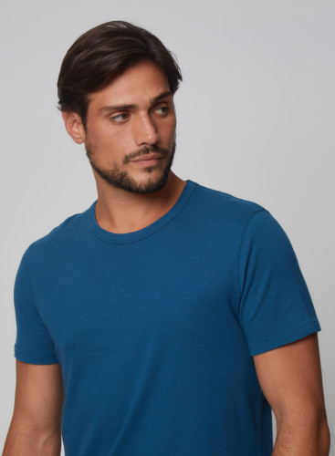 Camiseta cuello redondo de manga corta de Algodón / Cachemira