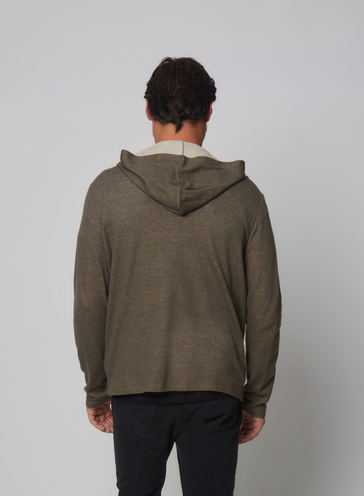 Cotton / Cashmere hooded sweatshirt with zip