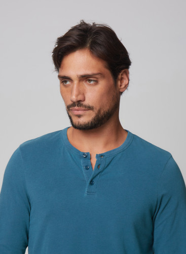 Tunesien-T-Shirt mit langen Ärmeln aus Baumwolle