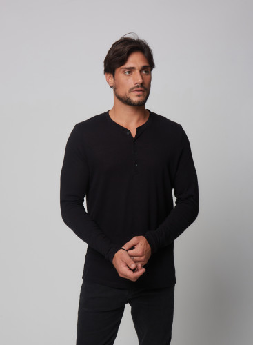 Camisa tunecina de manga larga de Algodón / Cachemira
