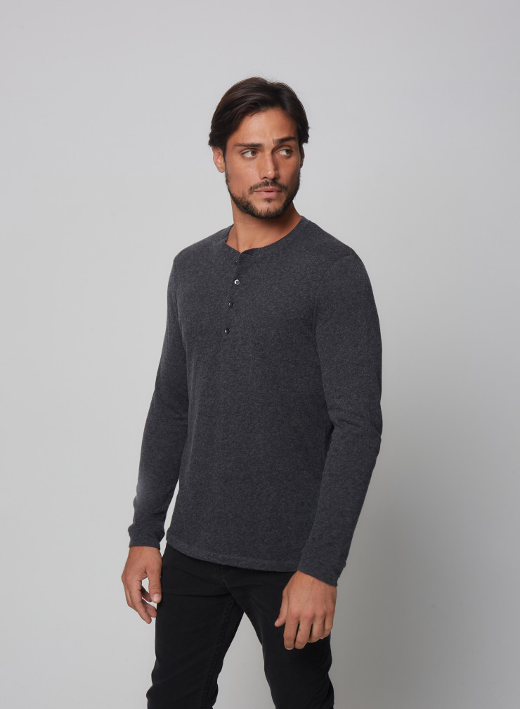 Cotton / Cashmere tunisian long sleeve t-shirt