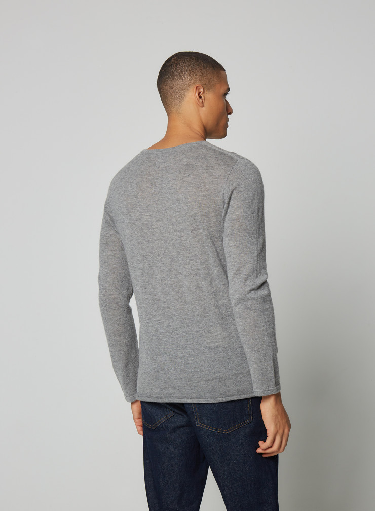 Pull col rond manches longues en Cachemire