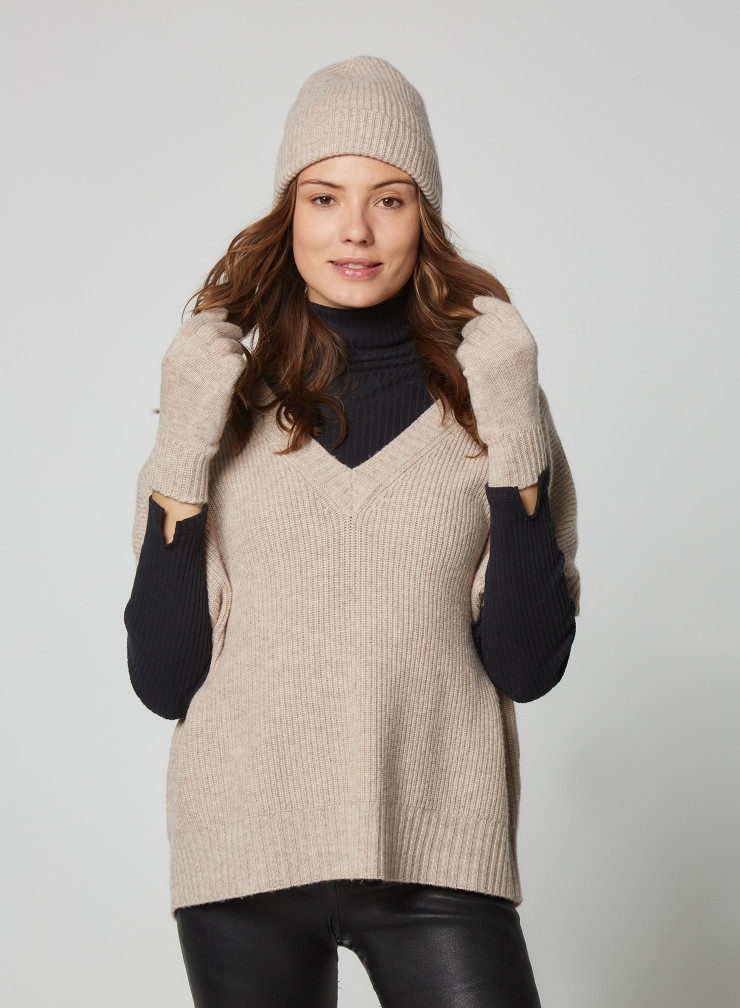 Wool / Cashmere gloves & beanie pack