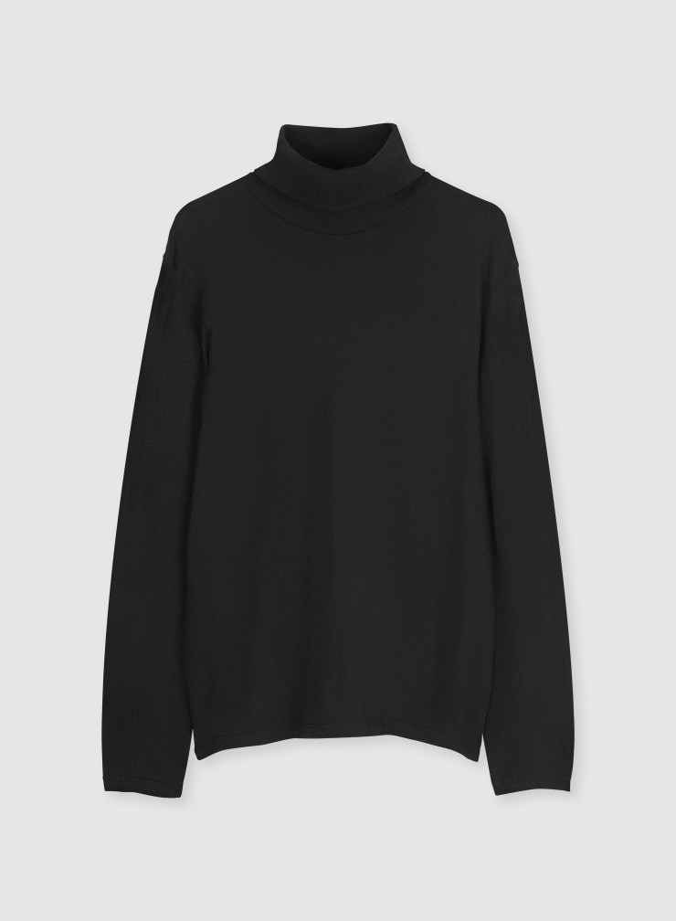 Cotton / Cashmere long sleeve turtleneck t-shirt
