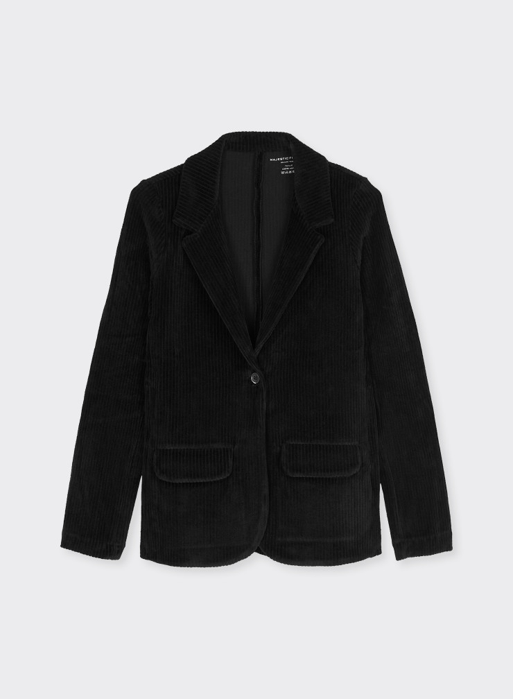 Cotton 1-button jacket