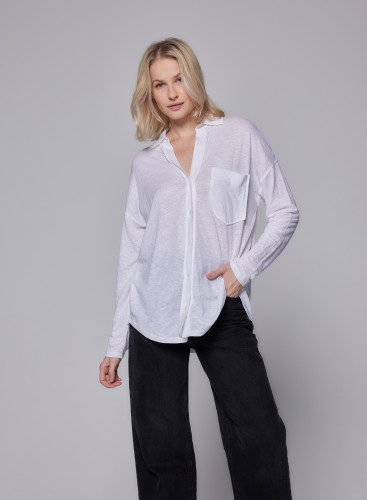 Linen / Elastane long sleeves shirt