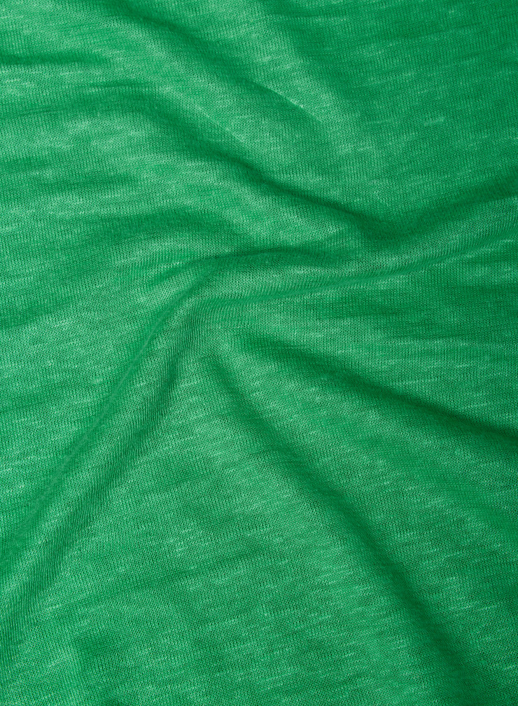 Linen / Elastane 3/4 sleeves boat neck t-shirt
