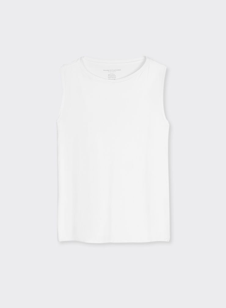 Viscose / Elastane sleeveless boat neck t-shirt