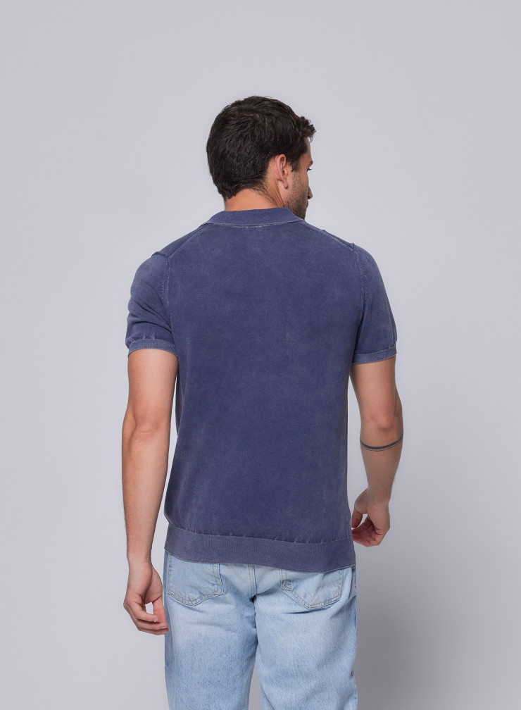 Short Sleeve Polo Shirt in Organic cotton / Elastane