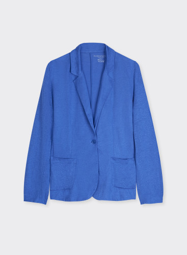 Linen / Elastane 1 button 2 pockets jacket
