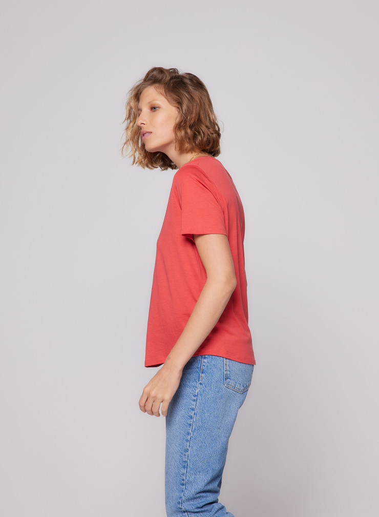 Round Neck Short Sleeve T-shirt in Lyocel / Tencel / Cotton