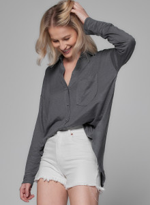 Linen / Elastane long sleeves shirt