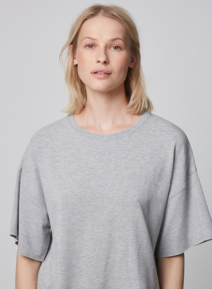 Round Neck Short Sleeve T-shirt in Viscose / Elastane
