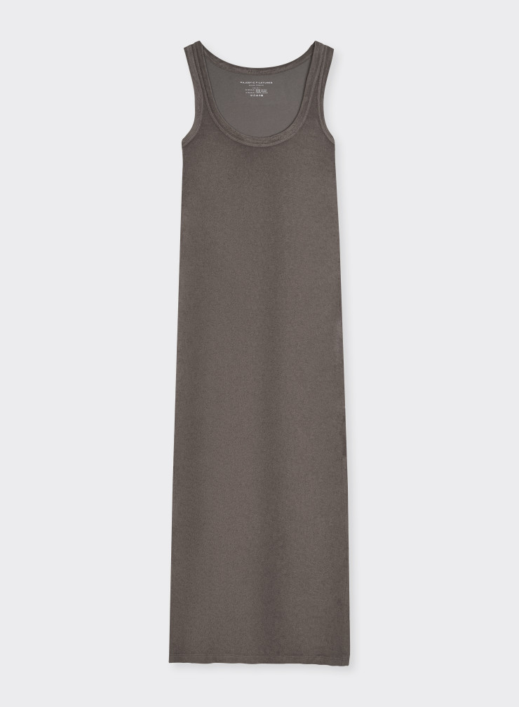 U-Neck Sleeveless Dress in Cotton / Modal