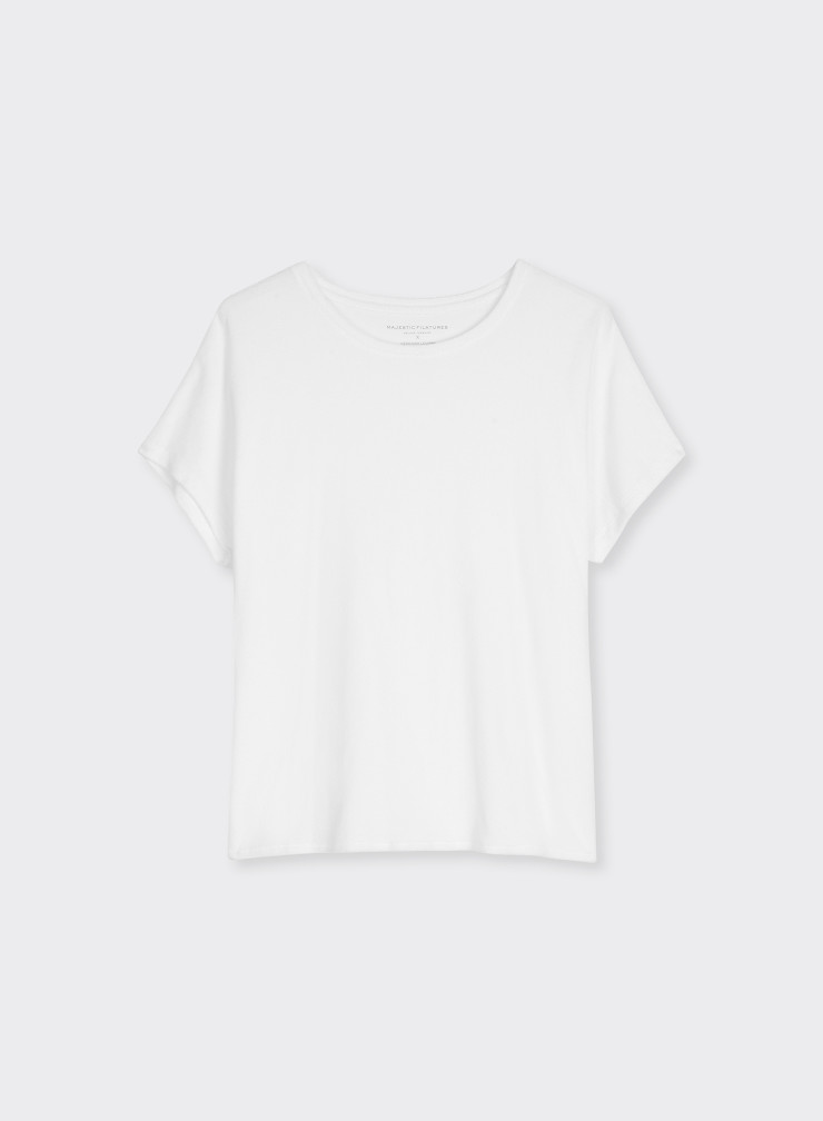 T-shirt Col rond manches courtes en Coton / Modal