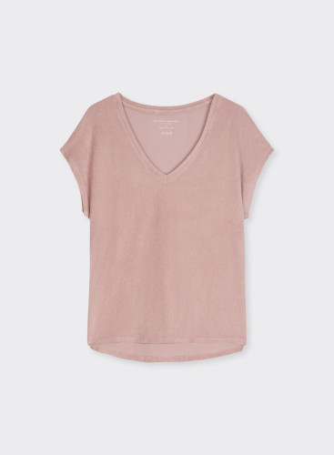 Cotton / Modal short sleeves V-neck T-shirt