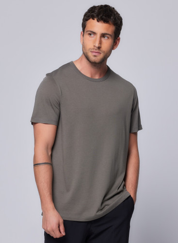 Round Neck Short Sleeve T-shirt in Lyocel / Cotton