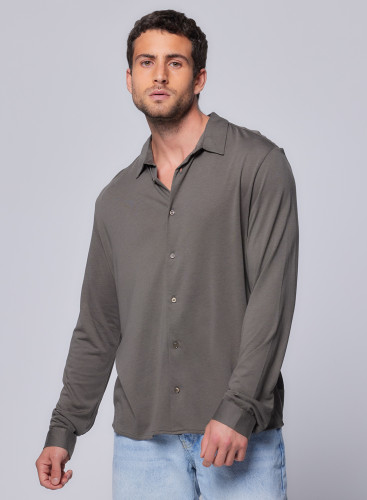 Camisa de manga larga de Lyocel / Tencel / Algodón