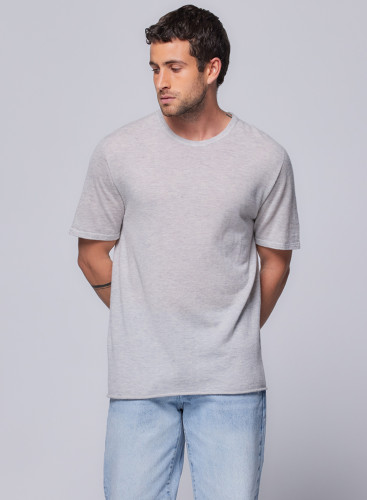Cashmere short sleeve round neck t-shirt