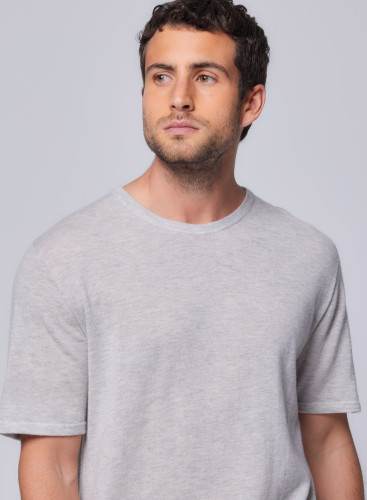 Cashmere short sleeve round neck t-shirt