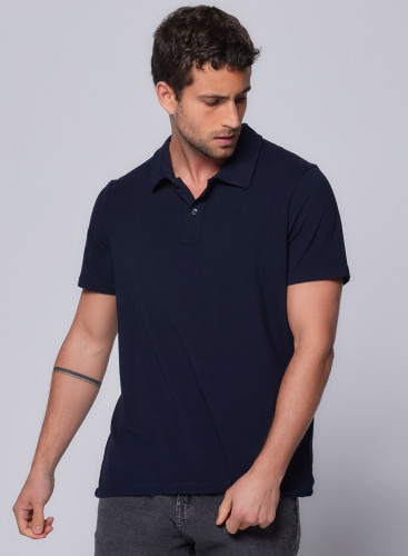Polo-Shirt mit kurzen Ärmeln aus Baumwolle / Elasthan