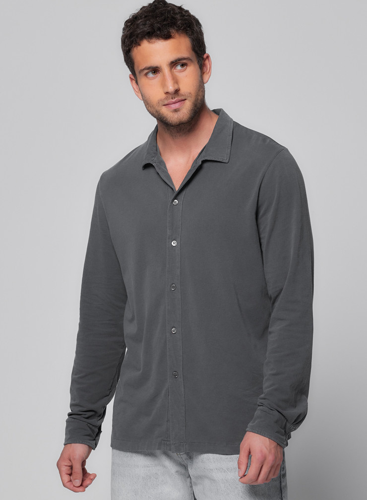 Long Sleeve Shirt in Cotton / Elastane
