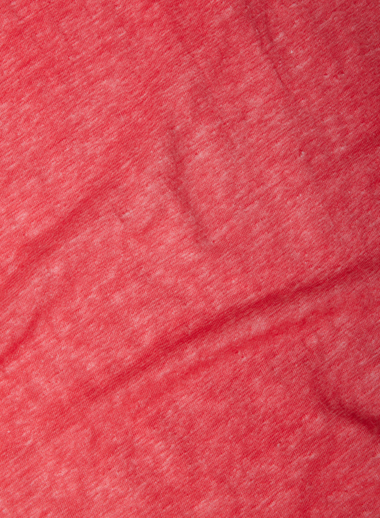 Camiseta cuello redondo de manga raglán corta de Lino/Elastano