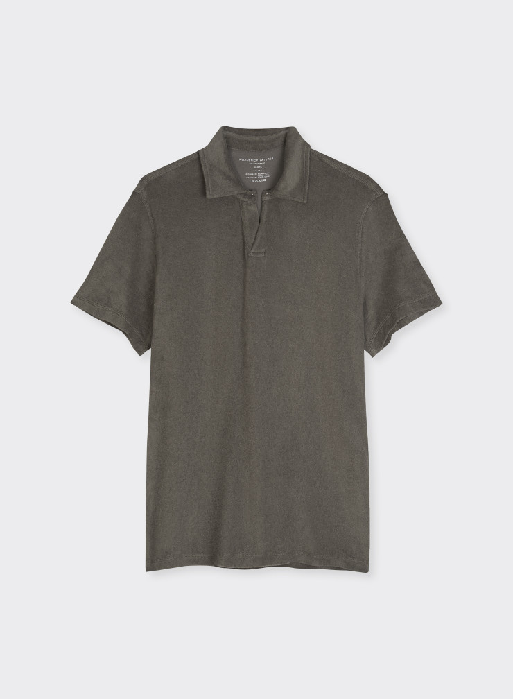 Short Sleeve Polo Shirt in Cotton / Modal