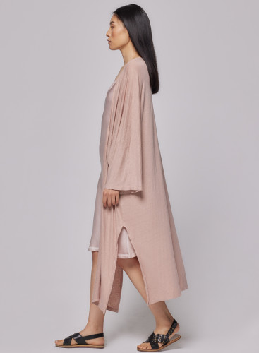 Kimono Sleeve Vest in Linen / Elastane