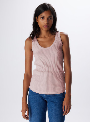 Cotton / Modal / Cashmere ribbed Tank top