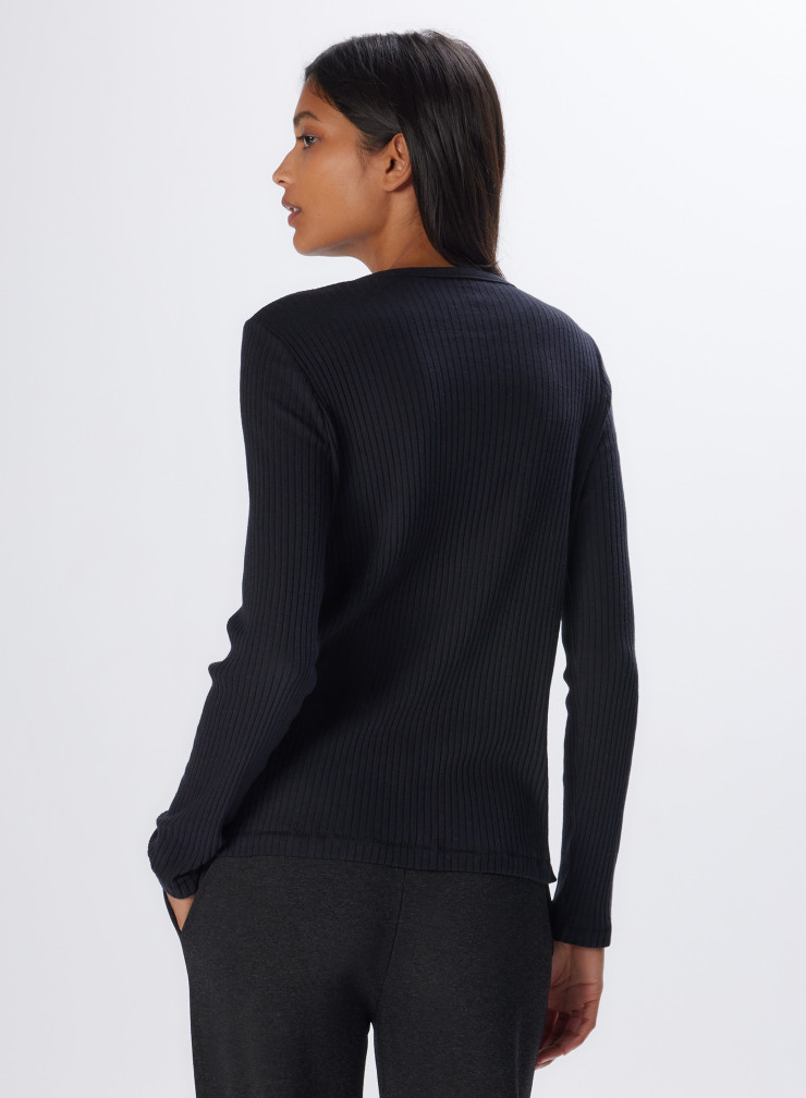 Cotton / Modal / Cashmere t-shirt round neck long sleeves