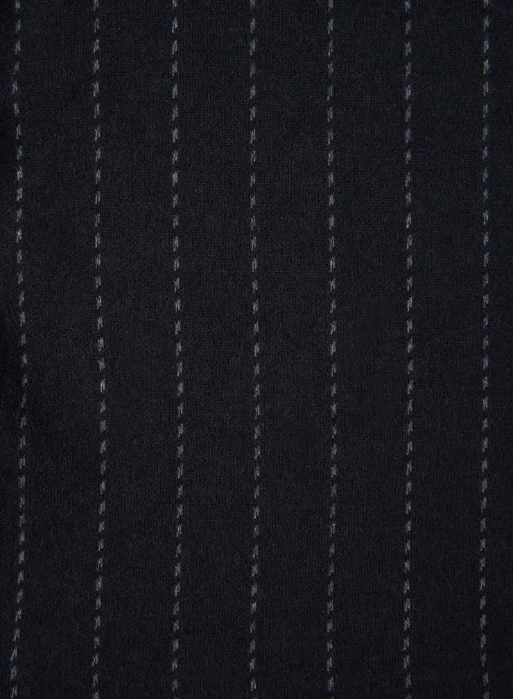 Veste noire en Laine Merinos / Coton