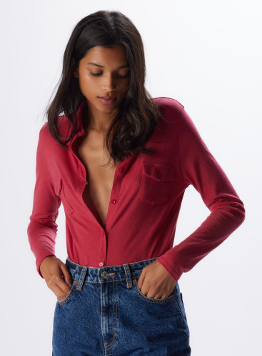 Long sleeve Shirt in Cotton / Cashmere