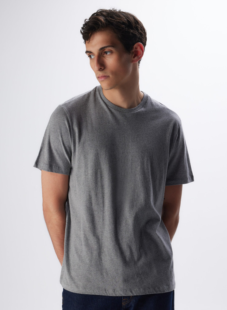 Grey Deluxe Cotton Short Sleeve T-Shirt MEN