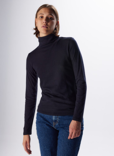 Cotton / Cashmere Long Sleeve Turtleneck T-Shirt