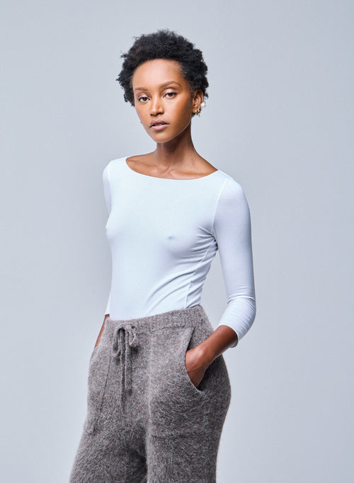 Adèle T-Shirt rundhalsausschnitt aus Viskose / Elastan - MAJESTIC FILATURES