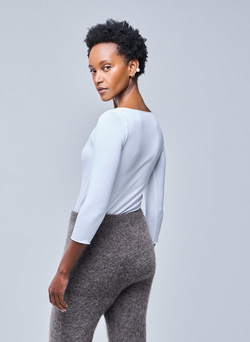 Adèle T-Shirt rundhalsausschnitt aus Viskose / Elastan - MAJESTIC FILATURES