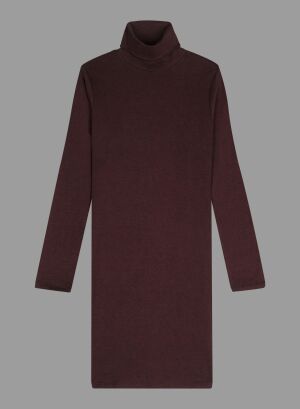 Lila / Grau Rollkragenpullover Langarmkleid aus Baumwolle / Kaschmir / Baumwolle - MAJESTIC FILATURES