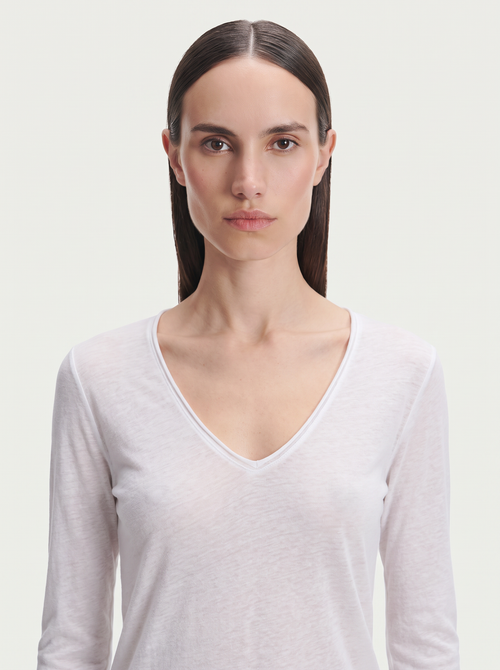 T-shirt en coton et cachemire - MAJESTIC FILATURES