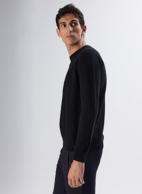 Beige Cashmere Long Sleeve Round Neck Pull  MEN|Majestic Filatures - MAJESTIC FILATURES