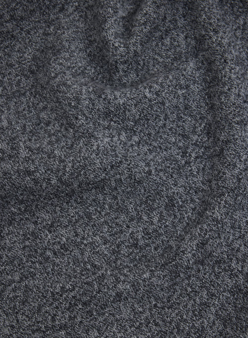 Grau melierter Pullover mit Rundhalsausschnitt und langen Ärmeln aus 100% Kaschmir - MAJESTIC FILATURES