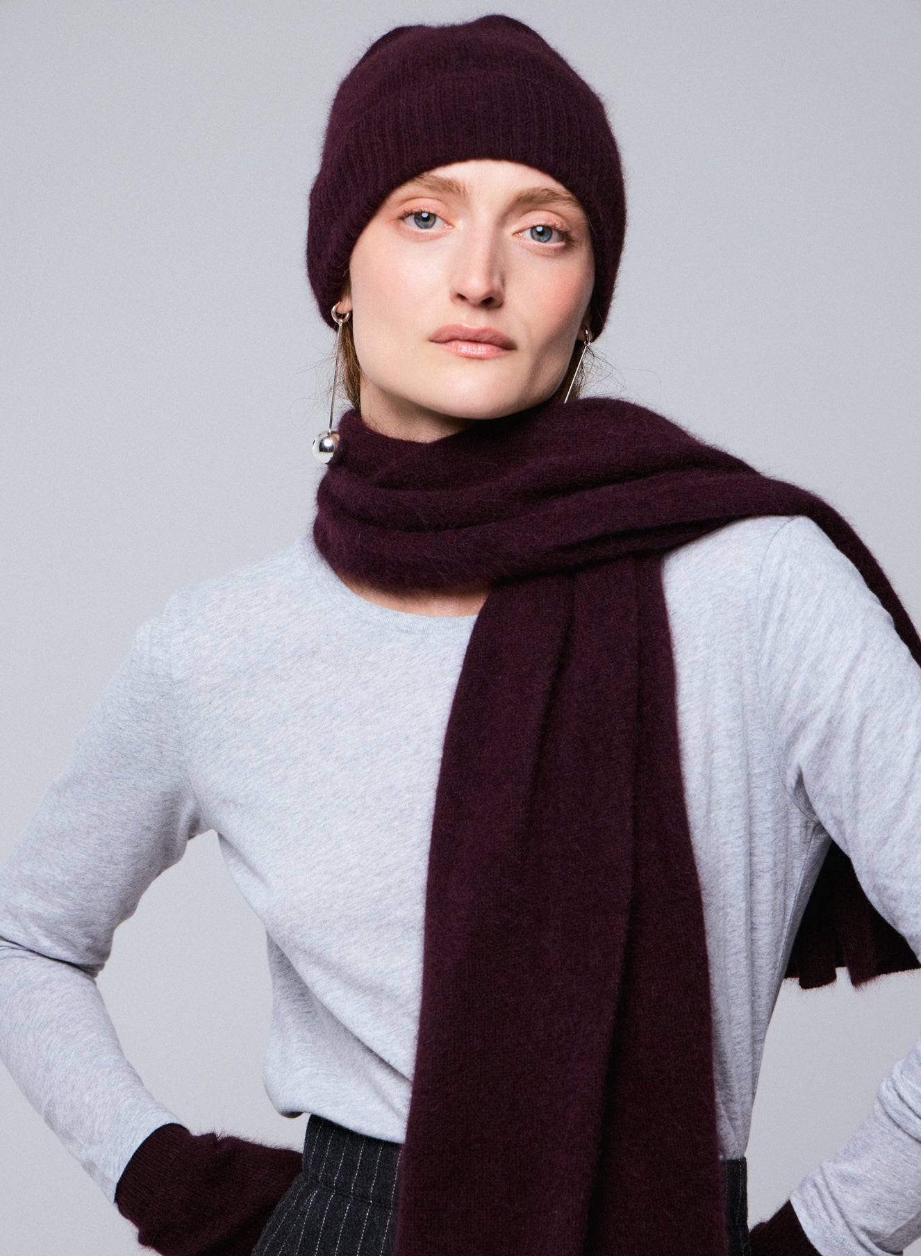 Lin Edition Purple Raccon wool / Polyamide beanie WOMEN | Majestic Spinning Mills ...