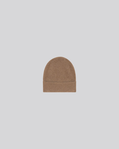 Beige beanie in Raccon wool / Polyamide - MAJESTIC FILATURES