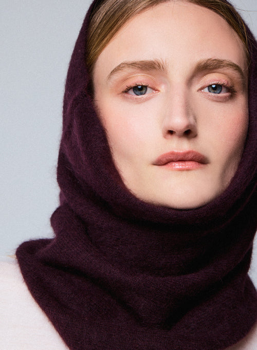 Lila Schal aus Raccon-Wolle / Polyamid - MAJESTIC FILATURES