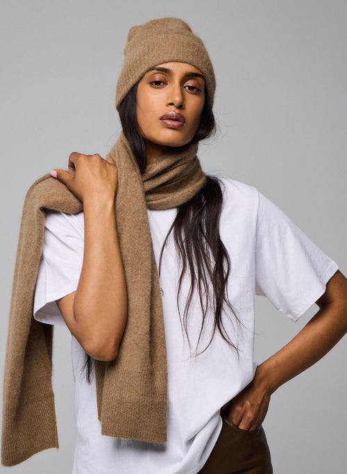 Echarpe Marron en Raccoon / Polyamide - MAJESTIC FILATURES